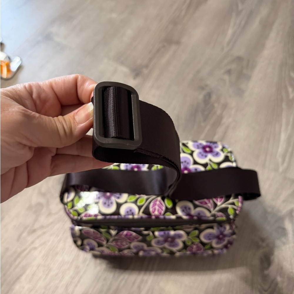 Vera Bradley Black and Purple Floral Cooler Bag - Picture 4 of 4